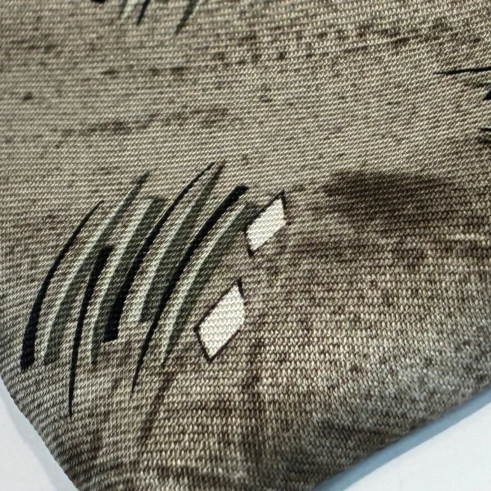 Pierre Cardin Mens Silk Tie Brown Grey Abstract Geometric Made in USA